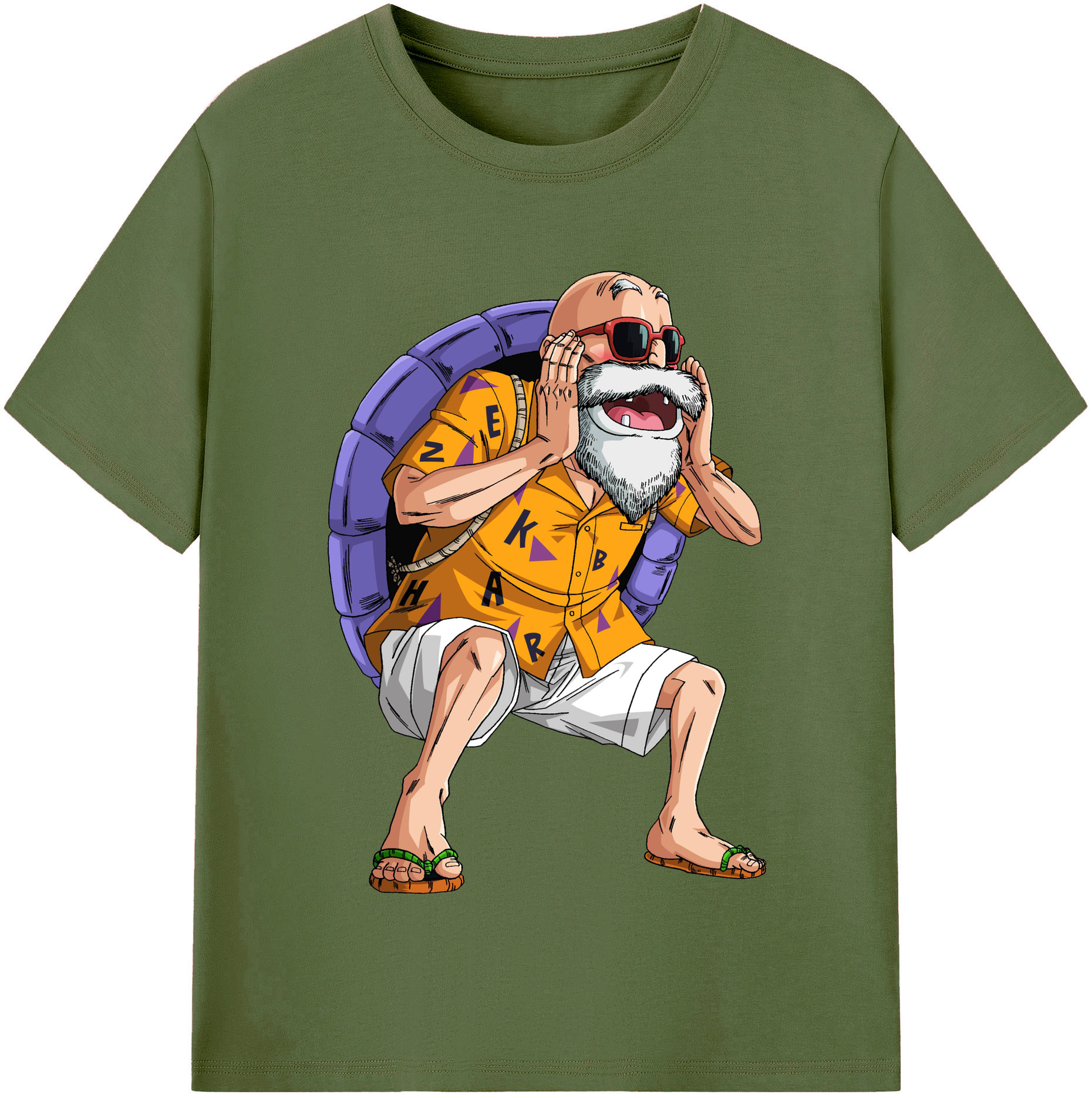 （画像用） ドラゴンボール 亀仙人（かめせんにん） DRAGON BALL Master Roshi Kame Sennin 綿100％半袖Tシャツ（フロントプリント）